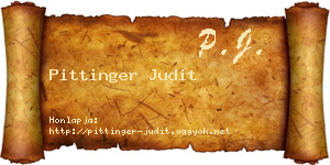 Pittinger Judit névjegykártya